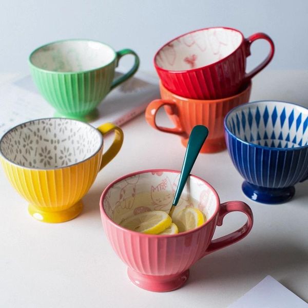 

mugs european style mug creative personality ceramic cute breakfast cup coffee milk