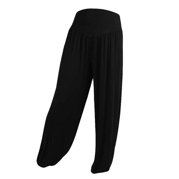 

women's leggings 35# women fitness sport elastic loose casual woman pants soft sports dance harem leggins mujer drop, Black