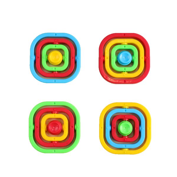 Giocattolo di decompressione per adulti per bambini Infinity Fidget Spinner Square Puzzle Toys Allevia lo stress Divertente gioco a mano Labirinto a quattro angoli