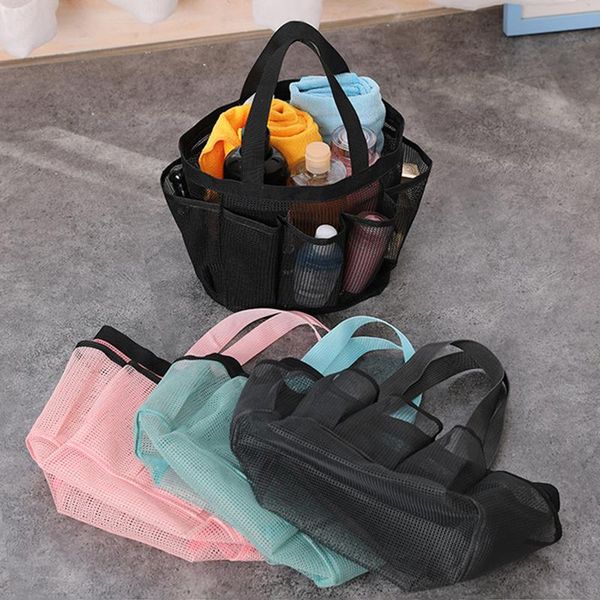

storage bags mesh portable for college dorm large bathroom tote bag durable with 8 pockets shower caddy
