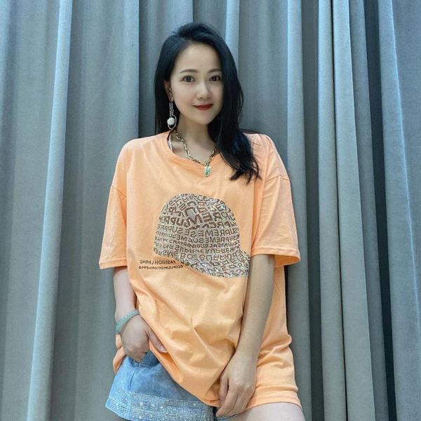

women's t-shirt women studded short sleeve o-neck summer solid color casual, White