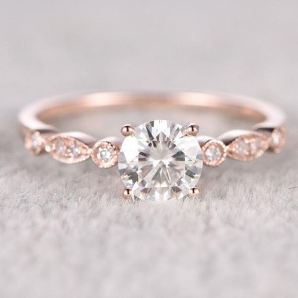 

cluster rings ewelry dainty ring simple bridal women's fashion engagement wedding rose gold - 142, Golden;silver