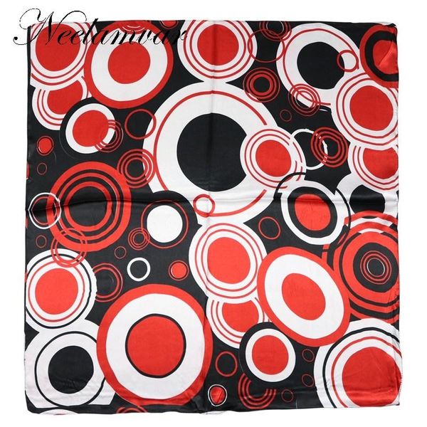 

scarves women bandana silk scarf geometric circle print square satin girl fashionable lady 2021 60*60cm, Blue;gray