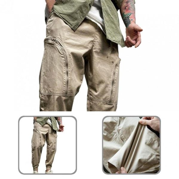 

men's pants fabulous men pockets skin-friendly comfy solid color trousers, Black