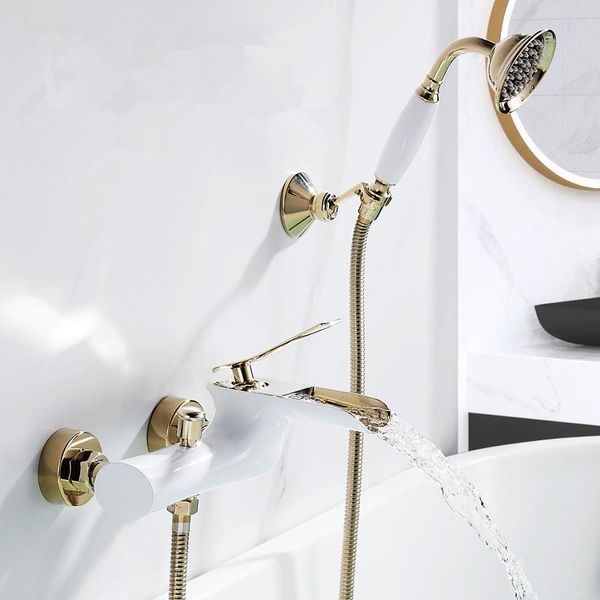 

bathroom shower sets tuqiu bath & faucet set brass bathtub mixer with handheld waterfall tap white