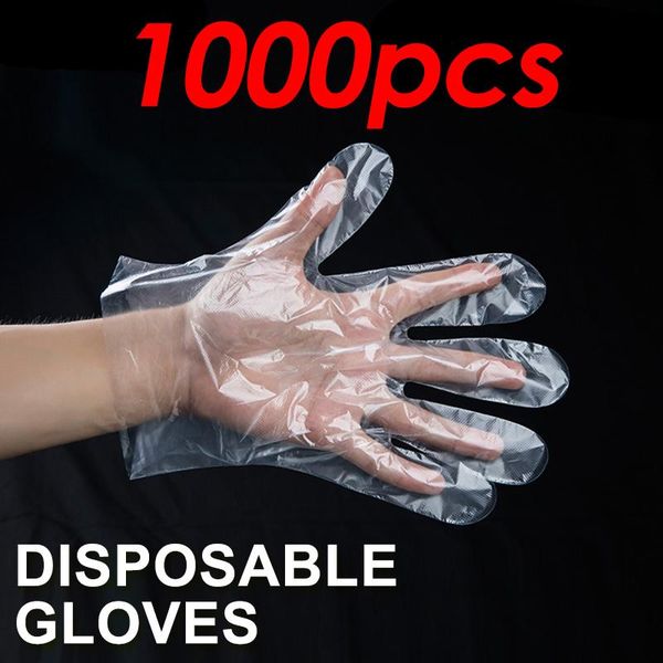 

pcs disposable gloves one-off plastic restaurant bbq transparent eco-friendly pe kitchen garden accessories