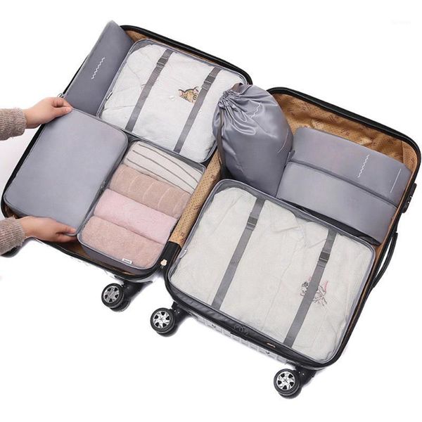 Borse portaoggetti 7 pezzi/set vestiti trapunta coperta borsa set scarpe organizzatore guardaroba armadio valigia custodia da viaggio casa