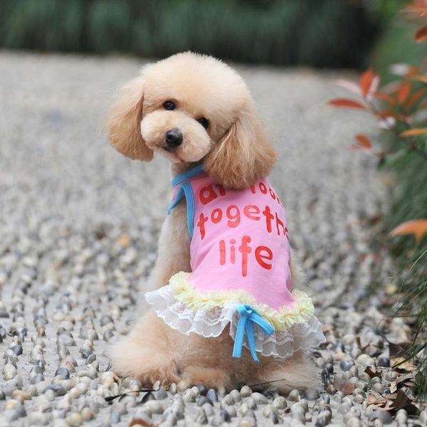 

dog apparel spring summer leisure styles pet clothing stylish breathable short skirt vest dress teddy bichon small