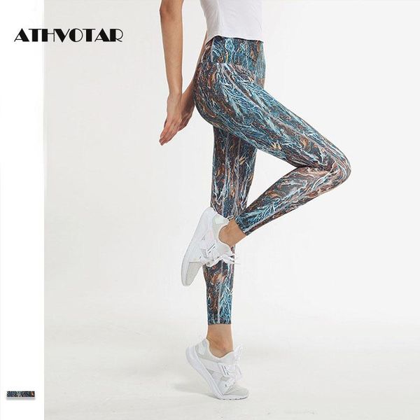 

women's leggings athvotar seamless sport running workout high waist women push up fitness quick dry printing gym female legging, Black