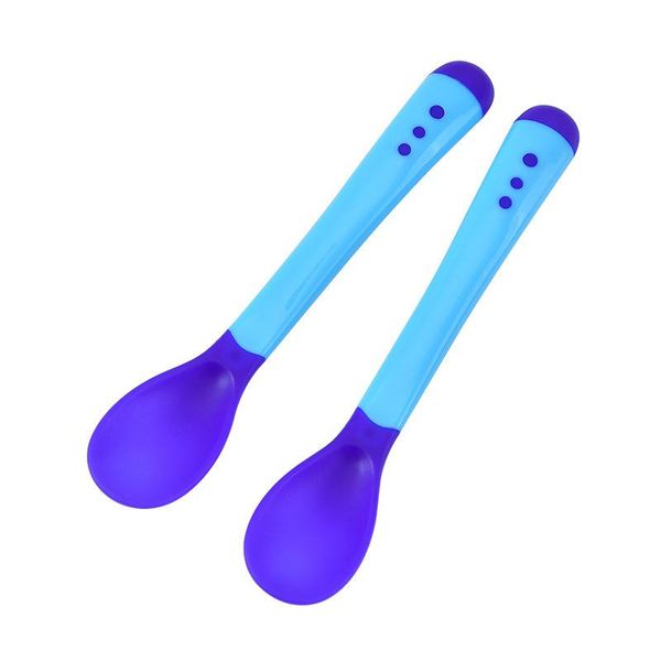 

spoons 2pcs/5pcs/30pcs temperature sensing spoon for kids boys girls silicone feeding baby toddler flatware drop