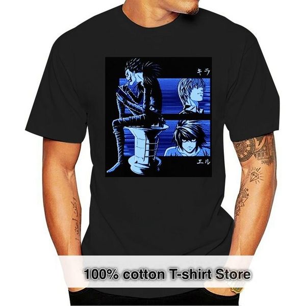 

men's t-shirts light  and the shinigami black t-shirt for anime manga fans oversized tee shirt, White;black