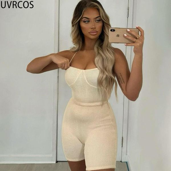 

women's tracksuits uvrcos shorts sets summer bulk items wholesale lots clothing fashion sling sleeveless slim fit biker 2 piece set, Gray