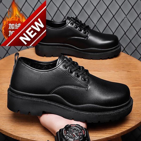 

northeast snow men's new thickened winter cotton home outdoor cold proof and warm shoes plush boots men, Black