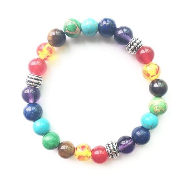 

beaded, strands 2021 chakra bracelets natural stone black lava beads bracelet women men balance yoga jewelry pulseira feminina buddha prayer