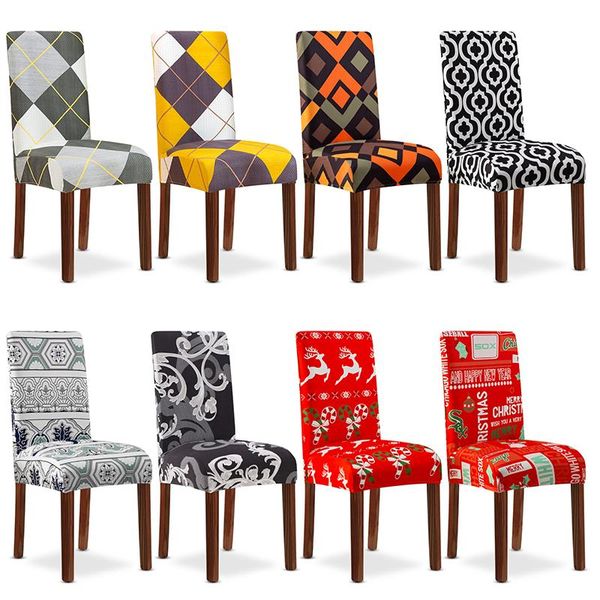 

chair covers spandex elastic printing dining slipcover removable anti-dirty kitchen seat case stretch cover for banquet 2022