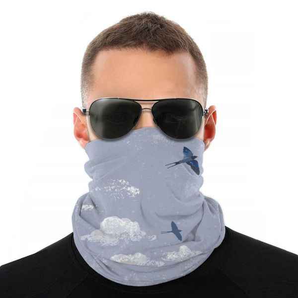 

scarves may swallows cloud neck face mask men women fashion gaiter tubular bandana polyester headband cycling hiking, Blue;gray
