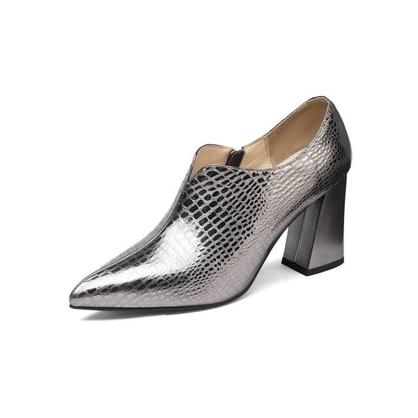 

dress shoes dilalula 2021 arrival women pumps square high heels woman pointed toe zipper genuine leather fashion party, Black