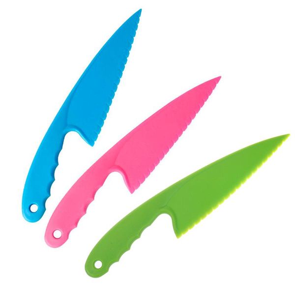 

baking & pastry tools cake knife kitchen safety cooking children practice knives plastic serrated bread kids vegetable salad