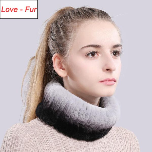 

scarves 2021 women real fur handmade stretch scarf knit genuine rex headbands girls quality ring, Blue;gray