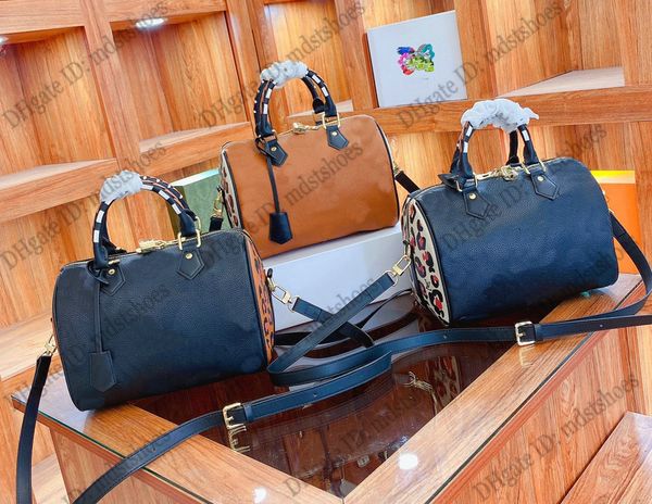 

speedy bandouliÃ¨re 25 30 handbag designer shoulder boston bags leopard animal print cross body with padlock classic wild at heart series