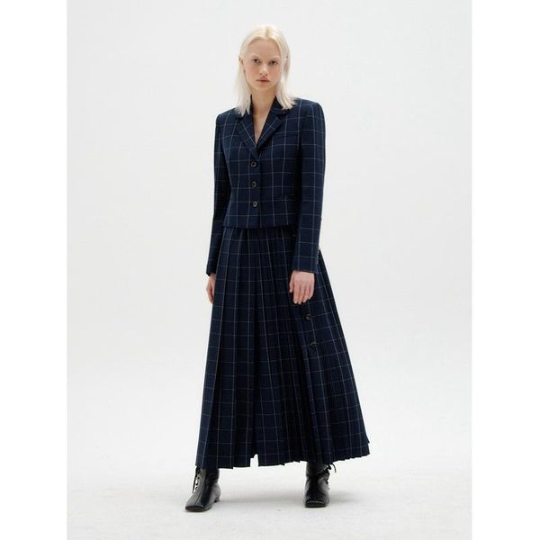 

women's suits & blazers women coat fall/winter 2021 lapel single-breasted plaid suit long skirt set, White;black