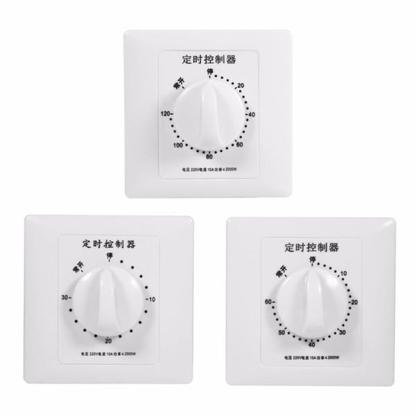 

smart home control ac 220v 30/60/120 min countdown timer switch high power pump mechanical time 86 panel tool