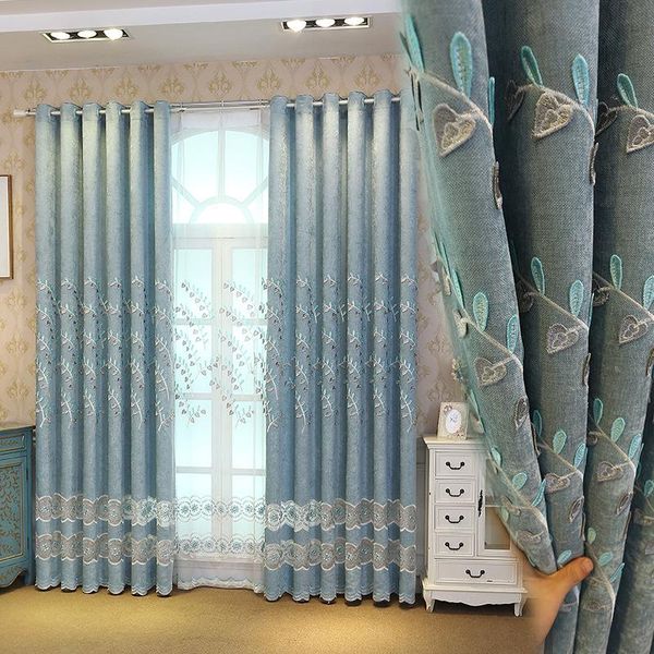 

curtain & drapes european-style modern atmospheric embossed embroidered curtains for living room bedroom study blackout custom