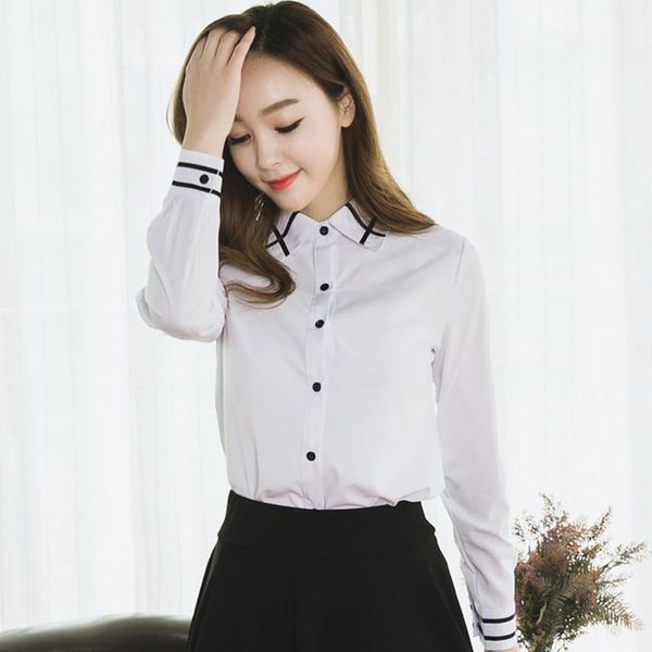 

women's blouses & shirts my in white shirt female long sleeve button casual business suit office lady fashion roupas feminina