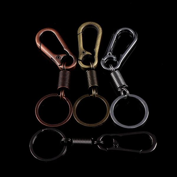 

keychains spring gourd buckle belt clip loop metal key chain men fashion car keychain, Silver