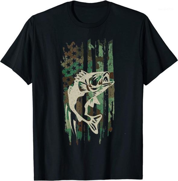 

men's t-shirts camouflage american flag bass fishing gift t shirt tshirt t-shirt, White;black