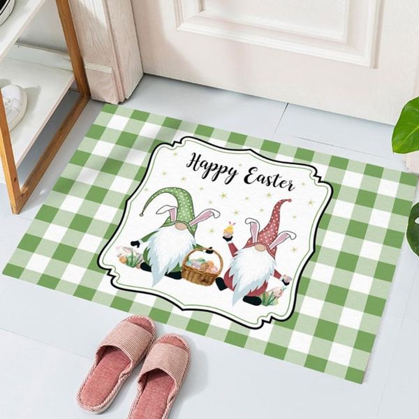 

bath mats easter door mat gnomes pattern non slip entrance plaid floor carpet water absorption rugs party decoration h056