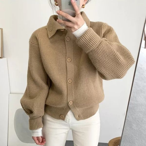 

women's sweaters women long sleeve casual sweater coats arrival autumn winter korean style turn-down collar female knitted cardigan w54, White;black