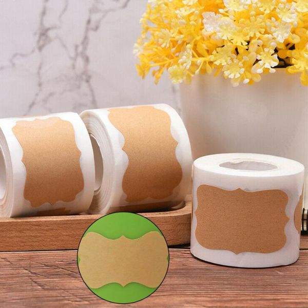 

gift wrap 300pcs kraft sticker handwritten vintage blank label sealing diy cake baking package kitchen jars organizer labels