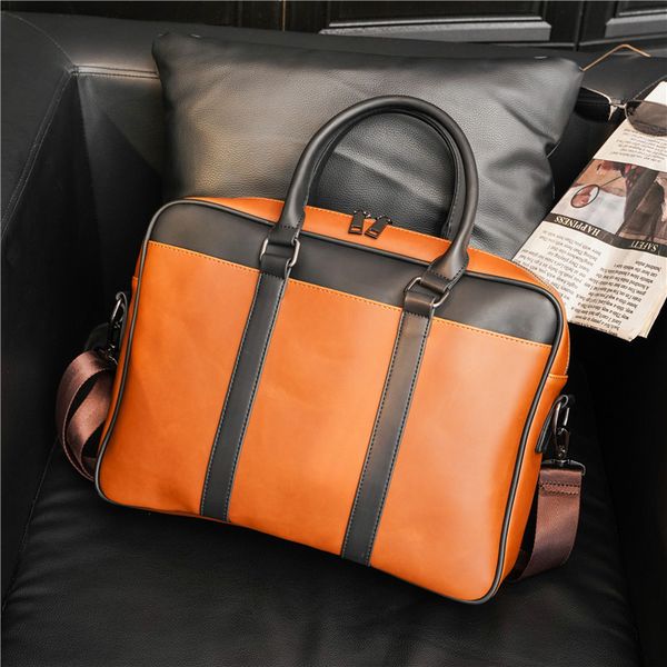 

bag handbag men's horizontal business briefcase trip computer file diagonal cross single shoulder, Black;red