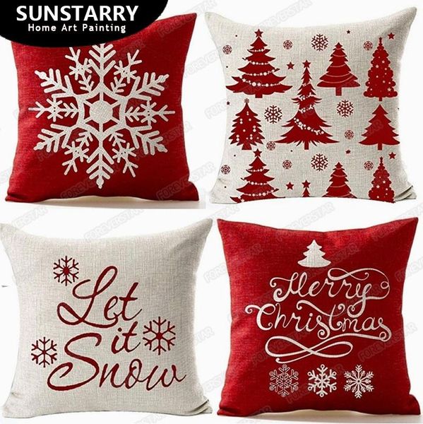 

cushion/decorative pillow upgrade merry christmas gifts flax throw case cushion cover home office living room sofa car decorative square18 x