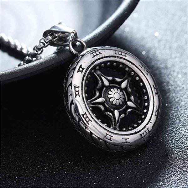 

necklace pendant titanium steel men's domineering tire personality creative student gift, Silver