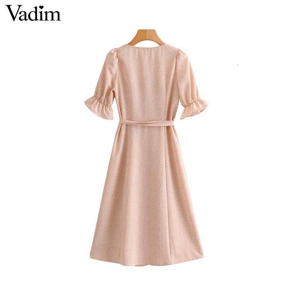 

vadim sweet dot print midi bow tie sashes short bell sleeve square collar a line female casual cute es vestidos qa908, Black;gray