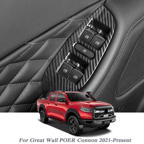 4 pcs Estilo de carro para Great Wall Poer Connon 2021-presente Interno da porta de porta de elevação da janela adesivo de lantejoulas Auto Acessório