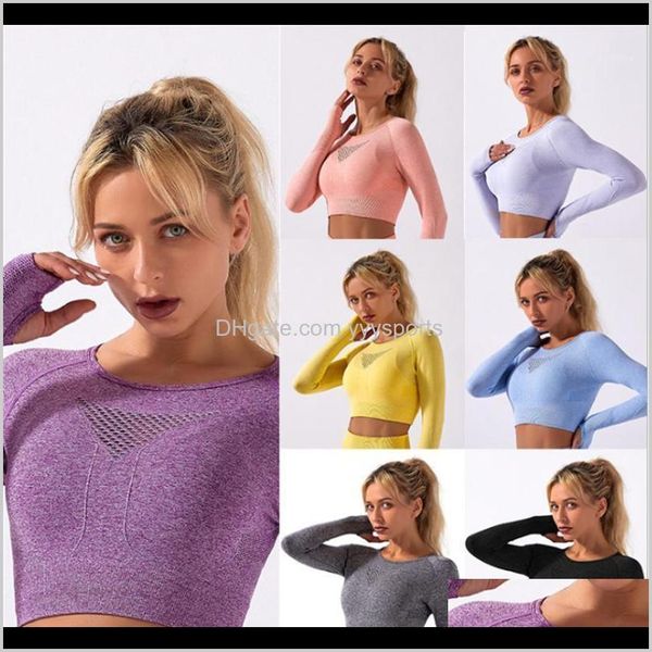 

outfits ladies knitted style seamless suit yoga outdoor sports hollow long sleeve fitness ds981 qloxs askyw, White;red