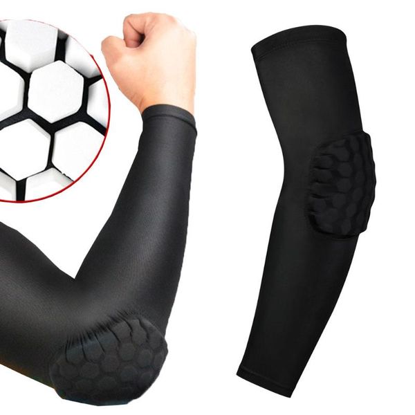 

elbow & knee pads single pack elastic scrobiculate support basketball arm sleeve shooting crashproof protector guard dropshiping, Black;gray