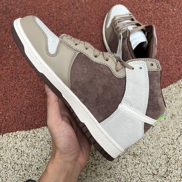 

authentic premium light chocolate basketball shoes for men womens skates sneakers womens sports shoe dh5348-100, Red;white