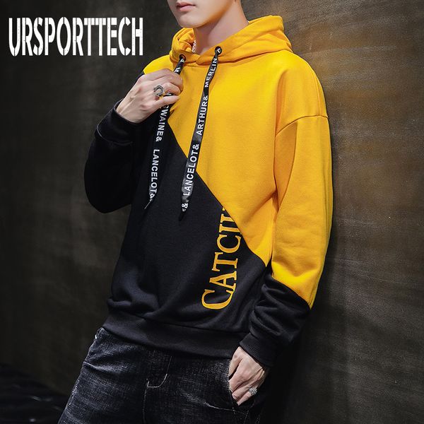 

black red splice hoodies oversize hip-hop style letter print hoodie autumn winter warm thick hoodies couple plus size m-3xl