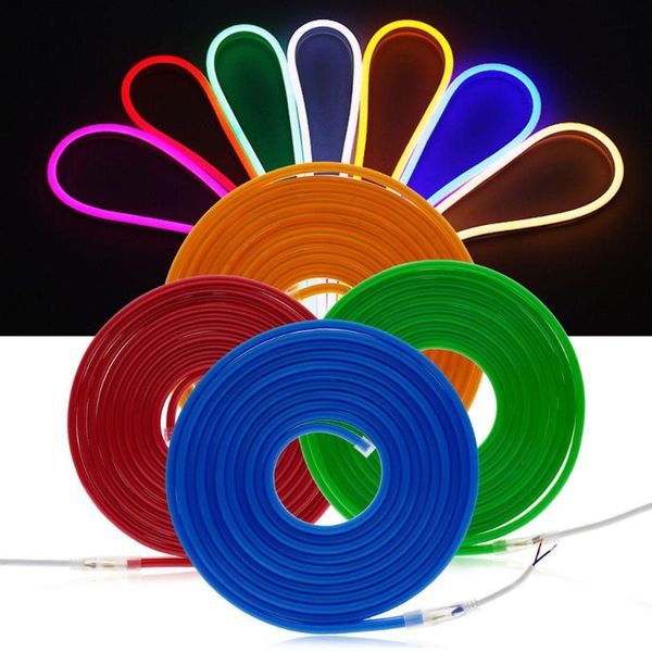 

strips dc12v smd 2835 flexible led neon strip light night llights waterproof tube sign board rope silica gel