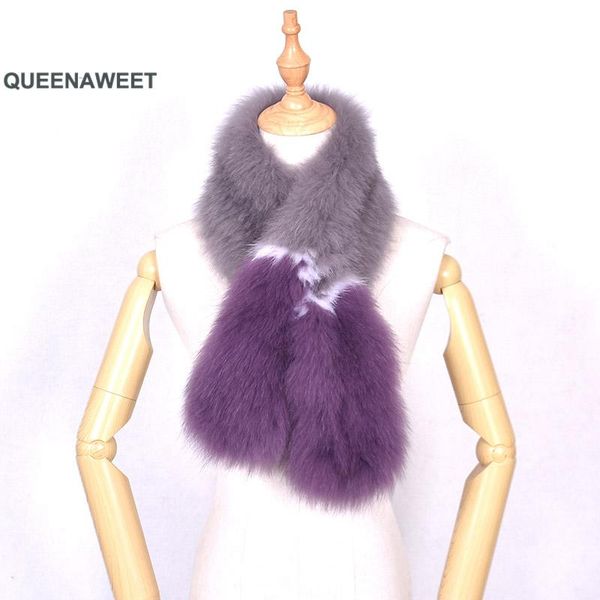 

scarves 015 women winter real silver fur scarf lady casual 100% multicolor long style, Blue;gray