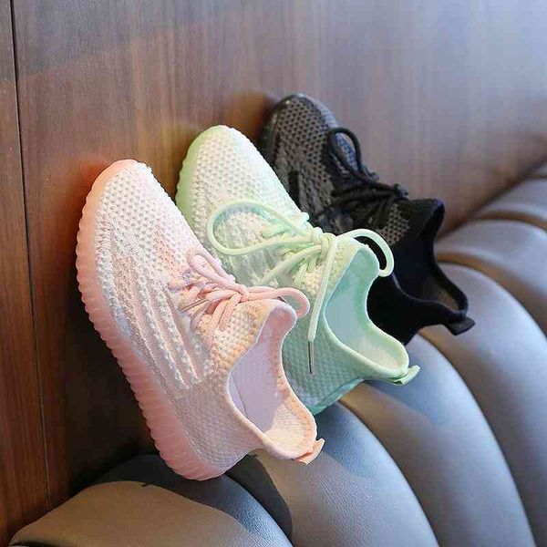 

children's sports 2021 spring and autumn new summer boys' coconut baby mesh breathable girls' father shoes, Black