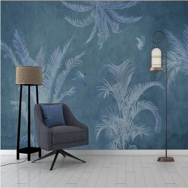 

wallpapers milofi custom large wallpaper mural 3d minimalist hand painted tropical plant background