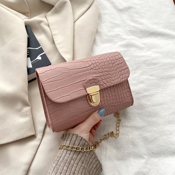 

evening bags ladies mini handbag retro pu leather shoulder for women 2021 chain small square bag casual crossbody messenger lock sac