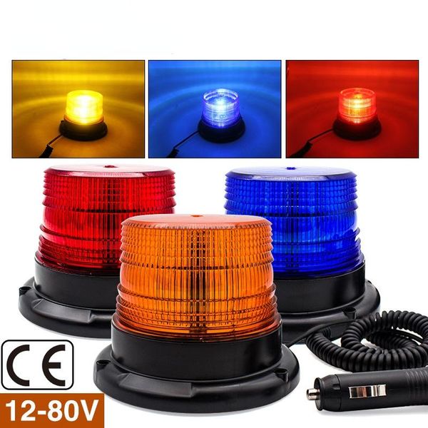 

portable lanterns 12-80v automotive led warning light forklift traffic engineering vehicle magnetic suction roof flashing