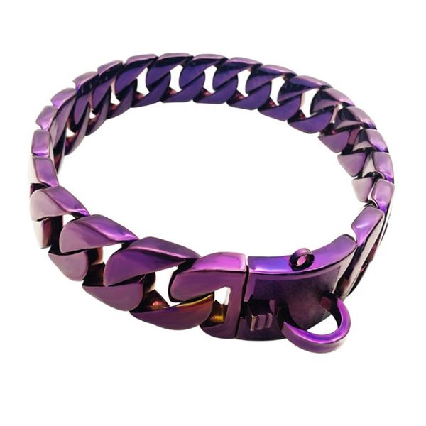 

dog collars & leashes 32mm stainless steel collar metal pet chain 2021 colorful leash large bully doberman pinscher