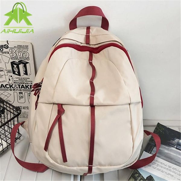 

backpack fashion solid color nylon backpacks water proof simplicity school bags for teenager men and women high capacity rucksacks
